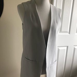 Long grey suit vest